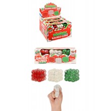 SQUEEZE BAUBLE CHRISTMAS 3.5CM CUBE SUGAR MALTOSE 3 PACK