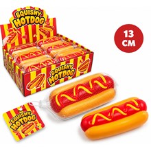 13CM SQUISHY HOTDOG IN NET BAG