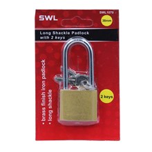 SWL - LONG SHACKLE PADLOCK 38MM BRASS FINISH