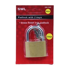 SWL - PADLOCK 50MM BRASS FINISH