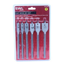 SWL - FLAT WOOD BIT SET - 6 PACK