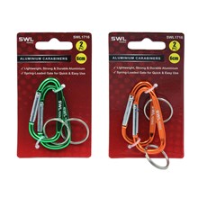 SWL - 6CM ALUMINIUM CARABINERS - 2 PACK