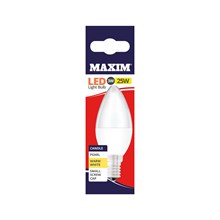 MAXIM - LED BULB - CANDLE WARM WHITE - SES 3W/25W MAXIM - LED BULB - CANDLE WARM WHITE - SES 3W/25W