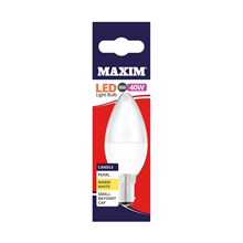 MAXIM LED BULB - CANDLE - SBC WARM WHITE - 6W=40W MAXIM LED BULB - CANDLE - SBC WARM WHITE - 6W=40W