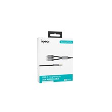 IGEAR - 1M IOS C & LIGHTNING AUX AUDIO NYLON BRAIDED CABLE