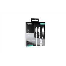 IGEAR 2IN1 USB C TO USB C AND LIGHTNING CABLE 100W 1.2M - WHITE