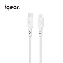 IGEAR - LIGHTNING TO USB C 1M 60W NYLON BRAIDED CABLE - WHITE