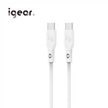 IGEAR - TYPE C TO C 1M 60W PVC SILICONE CABLE - WHITE