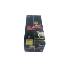 RAW BLACK KING SIZE 3M ROLLS - 12 PACK