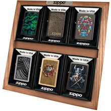 ZIPPO - 6 WOODEN  DISPLAY (LIGHTERS NOT INCLUDED)