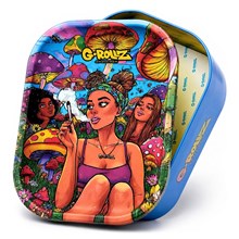 G-ROLLZ MEDIUM STORAGE BOX TIN WITH TRAY LID BLUE GIRL 17 X 13 X 7CM