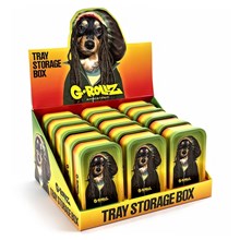 G-ROLLZ - RASTA DOG MINI STORAGE TIN BOX WITH TRAY LID 12.3 X 7 X 3.2cm