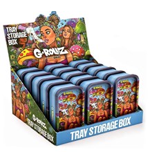 G-ROLLZ - BLUE GIRL MINI STORAGE TIN BOX WITH TRAY LID 12.3 X 7 X 3.2cm