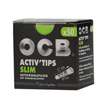 OCB CHARCOAL ACTIVE SLIM PREMIUM FILTER TIPS 50S - 10 PACK