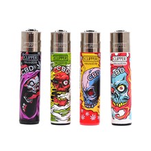 CLIPPER PRINTED FLINT- SKULLS CBD - 48 PACK