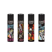 CLIPPER PRINTED FLINT- SHE SKULL - 48 PACK
