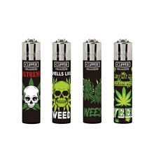 CLIPPER PRINTED FLINT - WEED SLOGAN 2 - 48 PACK