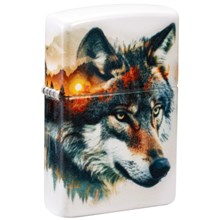 ZIPPO - WOLF AND MOUNTAIN DESIGN
