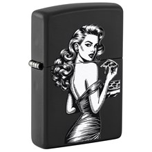ZIPPO - PINUP WITH PIZZA DESIGN