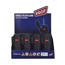 PROF - BLACK RUBBER ROUND JETFLAME LIGHTER
