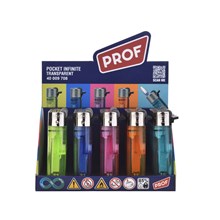PROF - TRANSPARENT ROUND REFILL LIGHTERS - 25 PACK