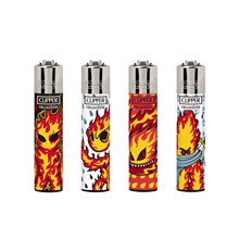 CLIPPER PRINTED FLINT- BURNINGMAN - 48 PACK