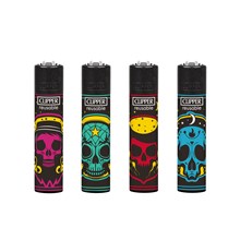 CLIPPER PRINTED FLINT- BLACK MAGIC SKULL - 48 PACK