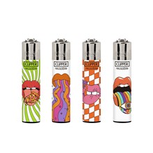 CLIPPER PRINTED FLINT- PSYCHEDELIC LIPS - 48 PACK