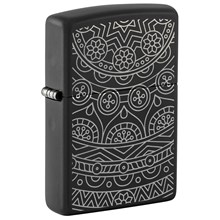 ZIPPO - ORNATE PATTERN DESIGN CR BLACK MATTE
