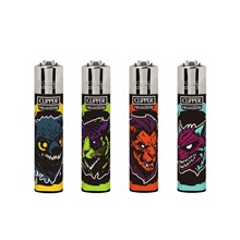 CLIPPER PRINTED FLINT - ANIMALS ZOMBIES - 48 PACK