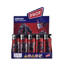 PROF - 3D EFFECT RED & BLACK SLIDECAP LIGHTERS - 50 PACK