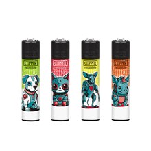 CLIPPER PRINTED FLINT - ANIMAL ROBOTS - 48 PACK