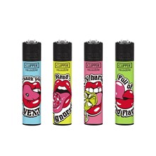 CLIPPER PRINTED FLINT - LIPS - 48 PACK