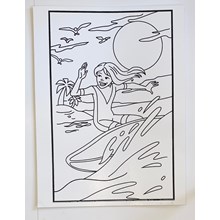 LARGE COLOURING BOARD - SURFER GIRL
