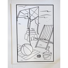 LARGE COLOURING BOARD - BEACH SIDE