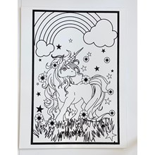 LARGE COLOURING BOARD - RAINBOW UNICORN