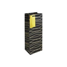 BLACK GEO BOTTLE GIFT BAG