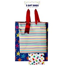 GENERIC FOILED DESIGN GIFT BAG SET - 3 PACK