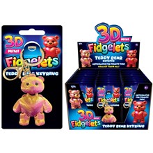 3D FIDGELETS TEDDY BEAR KEYRING ON CARD