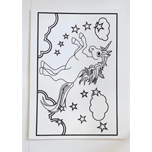 LARGE COLOURING - UNICORN STARS