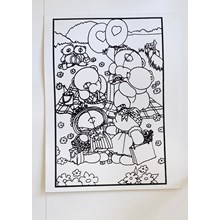 LARGE COLOURING BOARD - TEDDY PICNIC