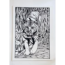 LARGE COLOUROING BOARD - BAMBOO TIGER