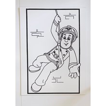 LARGE COLOURING BOARD - FIREMAN