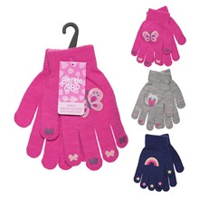 GIRLS THERMAL MAGIC GLOVES WITH RUBBER PRINT