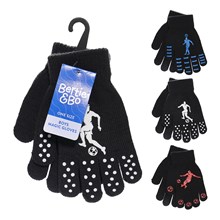 BOYS THERMAL MAGIC GLOVES - FOOTBALL DESIGN PRINT