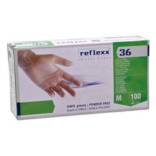 REFLEXX - VINYL GLOVES PWDR FREE 100 - MEDIUM