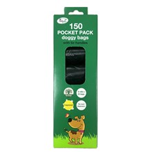 TIDYZ - 150 POCKET PACK DOGGY BAGS WITH TIE HANDLE