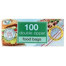 TIDYZ - 100 DOUBLE ZIPPER FOOD BAGS