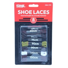 SWL - SHOE LACES ASSORTED LENGTHS - 8 PACK