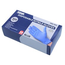 SWL - BLUE DISPOSABLE NITRILE GLOVES MEDIUM - 100 PACK